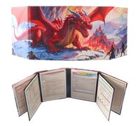 DND DM Screen Oil Painting Relief Effect 8 Panels w/ 2 Swinging Wet Erase Pockets and Cheat Sheet Dungeon Master Accessories Dungeons and Dragons 5e GM Screen D&D Terrain Gift Dungeon Master