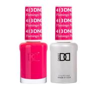 DND Duo Gel & Nail Polish Set - Flamingo Pink 413-2x15ml