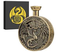 DND Fingertip Spinner Dice, Dragon and Cthulhu Pattern, Snap Type Dice Rotator, for DND Gifts with Dragon Logo Gift Box, Role Playing Board Game Accessories, Bronze