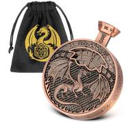 DND Fingertip Spinner Dice, Dragon and Cthulhu Pattern, Snap Type Dice Rotator, for DND Gifts with Dragon Logo Gift Bag, Role Playing Board Game Accessories, Red Copper