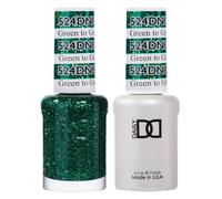 DND Gel Polish Set, Green Collection, UV/LED Gel Polish and Air Dry Nail Lacquer, Matching Chip-Free Polish Duo, 524 Green To Green, 0.5 Fl Oz