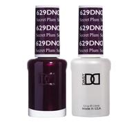 DND Gel Polish Set, Purple Collection, UV/LED Gel Polish and Air Dry Nail Lacquer, Matching Chip-Free Polish Duo, 629 Secret Plum, 0.5 Fl Oz