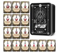 DND Healing Potion Cards Set - 15 Acrylic Fantasy Potion Tokens with Real Red Liquid | Ideal for Dungeon Masters, Tabletop RPG Players, Collectors & Immersive Game Nights (Style A)