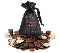 DND Metal Coins Set of 60 with Leather Pouch - Gaming Tokens, Pirate Treasure, Accessories & Props for Board Games, Dungeons and Dragons, Tabletop RPGs and LARP