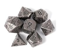DND Metal Dice - Cracked Iron Ruins Metal Polyhedral Set for RPG D&D and More - Beautifully Detailed Dungeons and Dragons Dice Set