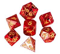 DND Metal Dice - Cracked Lightning Metal - Polyhedral Set for RPG D&D MTG Pathfinder and More - Beautifully Detailed Dungeons and Dragons Dice Set (Red Gold)