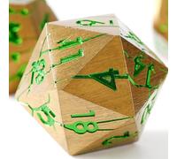 DND Metal Dice - Pharaoh Ruins Gold with Green Cracks - Polyhedral Dice Set for D&D, RPG and More - Beautifully Detailed for Dungeons and Dragons