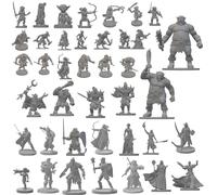 DND Miniatures Starter Set-40 Unique Minis 3D Printed Figure-D&D 5E Pathfinder Games Accessories-14 Adventurers&26 Monsters: Kobold Orc Ogre Goblin create Encounter Campain-Gift for TTRPG DM Player