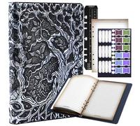 DND Notebook Journal Refillable Binder - Story Forge 400 Pages (200 Sheets) with Breathtaking 3D Tree of Life Design - Perfect for Dungeons and Dragons (D&D) with Bonus Tabs and Ruler (Silver)