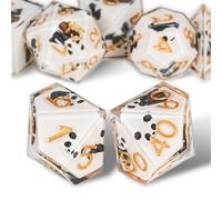 DND Panda Dice Set Cute 7 Pack, D&D Dice Set with Gift Box Polyhedral & RPG Mtg Dice Sharp Edge for Roleplaying MTG Table Games with Dice Bag, Resin