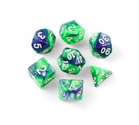 DND Polyhedral Dice Set of 7 Green Blue