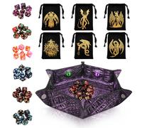 DND Rotating Eye Dice Set, 7CS Green Polyhedral Dice with The Eye of Dragon Contains D20, Dice Set DND Accessories Starter Set From Zero to Master DND Gift