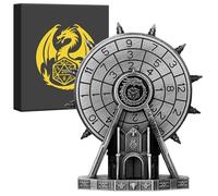 DND Spinner Dice, 7-in-1 Ferris Wheel Game Dice, DND Starter Set, 7-in-1 Metal Dice Set, D&D Gifts with Dragon Logo Gift Bag, Tabletop Games, Role Playing Board Game Accessories, Silver