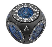 DND Spinner Dice, Unique 7-in-1 Metal DND Dice Set, 3D Relief, RPG MTG Table Gamer Die Gifts, Shadow Mystery Box for Dungeons and Dragons (Black Blue)