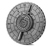 DND Wheel Cube Spinner, Fingertips Gyro, 7-in-1 Battle Sword Metal D&D Dice, Roulette Dice Spinner for DND Dice Set, D&D Gifts with Gift Box, Role Play Board Game Accessories, Silver