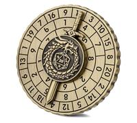 DND Wheel Cube Spinner, Fingertips Gyro, 7-in-1 Battle Sword Metal D&D Dice, Roulette Dice Spinner for DND Dice Set, D&D Gifts with Gift Box, Role Playing Board Game Accessories, Bronze