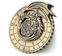 DND Wheel Dice Spiner, Fingertip Gyro, 7-in-1 Fly Dragon Metal D&D Dice, DND Starter Set, Fly Dragon Dice Spinner, DND Gifts with Dragon Logo Gift Box, Role Playing Board Game Accessories, Bronze
