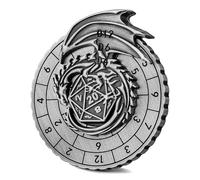 DND Wheel Dice Spiner, Fingertip Gyro, 7-in-1 Fly Dragon Metal DND Dice, DND Starter Set, Fly Dragon Dice Spinner, D&D Gifts with Dragon Logo Gift Box, Role Playing Board Game Accessories, Silver
