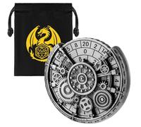DND Wheel Dice Spiner, Fingertip Gyro, 7-in-1 Gear Metal D&D Dice, DND Starter Set, Gear Roulette Dice Spinner, D&D Gifts with Dragon Gift Bag, Role Playing Board Game Accessories, Silver