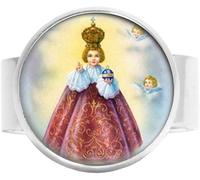 DNDEEZ Infant Jesus of Prague Catholic Ring. Catholic Christian Medal. Charm Jewelry Glass Photo Jewelry