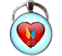 DNDEEZ Twin Flame Love Keychain - Heart Charm Jewelry - Unisex Adults - Brown
