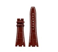 DNDJJM Leather Watch Strap Compatible With Audemars Piguet Royal Oak Offshore 15400 AP Cowhide Leather Watch Band 26mm Waterproof(Brownwhite-No)
