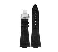 DNDJJM Leather Watch Strap Compatible With Tissot PRX Super Player Series T137.410 T137.407 40MM Dial Men's Watchbands Watch Accessories(Black silver B)
