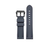 DNDJJM Silicone Rubber Watch Strap Compatible With REEF TIGER 24mm Solid Color Black Green Blue Brown Watchband Silver Rose Gold Black Pin Buckle(Gray-B pin)