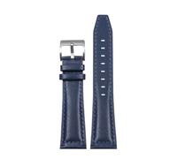 DNDJJM Watchband Compatible With Longines Pioneer Five Star Admiral Series Leather Watchstrap Men's Comcas L3.810/L3.811 Cowhide Bracelet(Blue silver A,22mm)