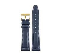 DNDJJM Watchband Compatible With Longines Pioneer Five Star Admiral Series Leather Watchstrap Men's Comcas L3.810/L3.811 Cowhide Bracelet(Blue white gold A,21mm)