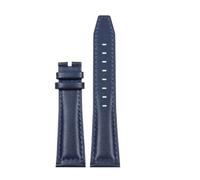 DNDJJM Watchband Compatible With Longines Pioneer Five Star Admiral Series Leather Watchstrap Men's Comcas L3.810/L3.811 Cowhide Bracelet(Blue no buckle,22mm)