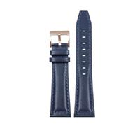 DNDJJM Watchband Compatible With Longines Pioneer Five Star Admiral Series Leather Watchstrap Men's Comcas L3.810/L3.811 Cowhide Bracelet(Blue rose A,22mm)