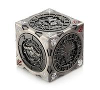 商品图片 DNDND 7-in-1 Spinner Dice Cube for DND - Chimera, Mind Flayer, Goristro Themed D&D Dice Collector Set for TTRPG Dungeon Masters and Players - Unique Fantasy RPG Gaming Accessory Gift (Silver)