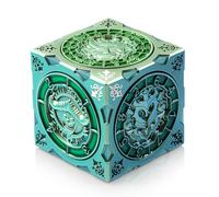 DNDND Chameleon Gold-Green Color Shift Cube Dice - Angular Color Changing D&D Spinner with 6-Side Precision Bearings & Gift Box for TTRPG