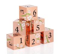 DNDND Flowers D6 DND Dice, 6 PCS Extra Six Sided Metal Dice with Black Velvet Bag for DND Pathfinder Shadowrun or GURPs (White Flowers with Gold)