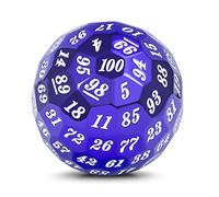 DNDND Purple 100 Sided Metal Dice, Single D100 Polyhedral Dice with Metal Case and Velvet Pouch(Purple with White Number)