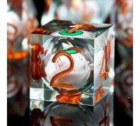 DNDND Resin Dice Eyeball Liquid Sharp Edge Resin DND Dice with Gift Case for Dungeons and Dragon D&D Game (Green with Eyeball)