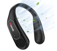 Dnenellr Neck Portable Rechargeable Bladeless Fan with 6000mAh Battery, 3-Speed Wearable Hands-Free Personal Cooling, 360° Airflow USB Hanging for Men Women Kids (Black)