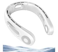 Dnenellr Portable Neck Fan, 5200mAh USB Neck Fan Rechargeable, 2025 New 4 Speeds Bladeless Fan, Summer Gifts for Women Men Kids, Perfect for Indoor and Outdoor, Travel, Sports, Commuting. White