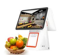 DNEPEI All-in-One Cash Register for Restaurants & Retail Stores, 15.6" Dual Touch Screen with Integrated 58mm Printer,Perfect for Small Business Management White