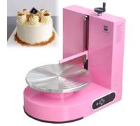 DNEPEI Automatic Cake Cream Spreading Machine, Cake Coating Smoothing Machine, Turntable with Adjustable Scraper, for Making 4-12 Inch Cakes Pink