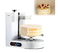 DNEPEI Automatic Cake Cream Spreading Machine, Cake Coating Smoothing Machine, Turntable with Adjustable Scraper, for Making 4-12 Inch Cakes White