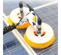 DNEPEI Handheld Electric Double-Head Automatic Rotating Brush for Solar Panels, Self-Adjusting Angle for Any Panel Tilt, Removes Stubborn Dirt Without Scratching 5M(16.4ft)-Lithiumbattery