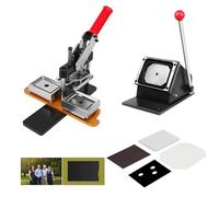 DNEPEI Photo Magnet Making Machine,DIY Button Badge Press Maker Kit,Includes Press + Paper Cutter + 100-Piece Supplies, Compatible with Acrylic & Cardboard Acrylicsheet-2.5 * 3.5in/6.5 * 9cm