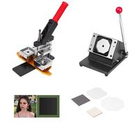 DNEPEI Refrigerator Sticker Making Machine,DIY Button Badge Press Maker Kit,Includes Press + Paper Cutter + 100-Piece Supplies, Compatible with Acrylic & Cardboard Cardboard-2.5 * 2.5in/6.35 * 6.35cm