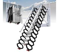 DNEPEI Retractable Collapsible Stairs,Attic Stairs Pull Down,made Aluminum-magnesium alloy,with 2 Handrails for Home Indoor Outdoor/Storehouse 11steps