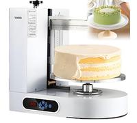 DNEPEI Semi Automatic Birthday Cake Smoothing Coating Machine,Low Noise Cake Frosting Machine,Turntable with Adjustable Scraper, for 4" to 12" Cake, 25-320RPM Rotating Speed White