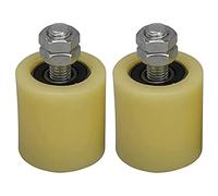 Dneudct 2PCS 48X50mm Yellow Silver Nylon Steel Flat Roller Bearing Guiding Wheel 6201 M12 Screw for Electric Door Sliding Gate
