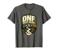 DNF with Pride Trail Running Race Badge T-Shirt