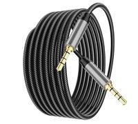 DnGeky Male to Male Audio Cable 0.5M,3.5mm 4 Pole Nylon Braided Stereo Aux Cable/Auxiliary Cable/Aux Cord for Headphones, PS4,phone, Tablets, Headset, PC, Laptop and More(0.5M/1.5Ft)